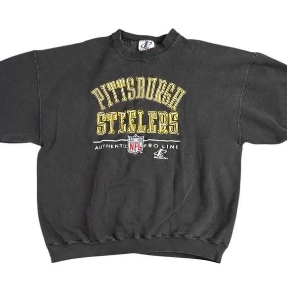 Vintage 90’s Pittsburgh Steelers USA Made Oversized Pullover Sweatshirt Men’s XL - Picture 2 of 11